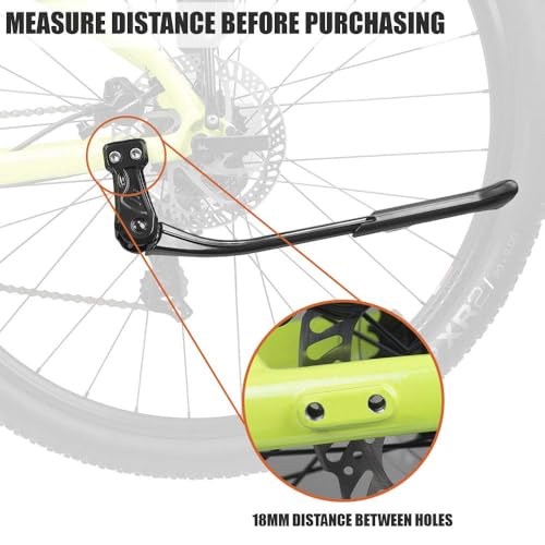 Image of BV Bike Kickstand - Mountain Bike Kick Stand for 24-29 inch Bicycles - Adjustable Length, Non-Slip Sole, Aluminum Alloy Material - Black Bicycle Kickstand