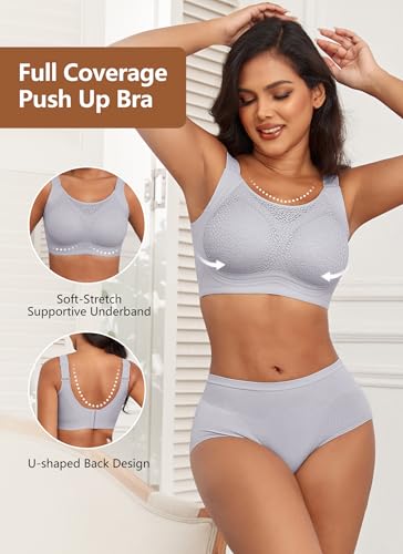 Image of Xcutting Lace Women's Seamless No Underwire Bra Soft Wireless Comfort Bralettes Full Coverage Bralette Everyday T-Shirt Bra