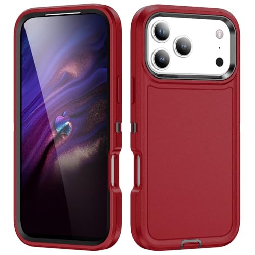 Coque iPhone 8/7/6/SE rigide silicone double couche rouge et noir protège l'arrière du téléphone