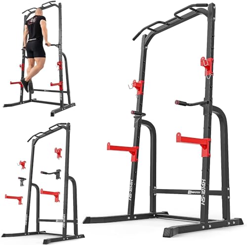 HOP-Sport® Chaise Romaine HS-1014K, Station de Musculation pour Les dips et Les Pompes avec Double sécurité pour la Barre, Squat Rack, Power Tower avec...