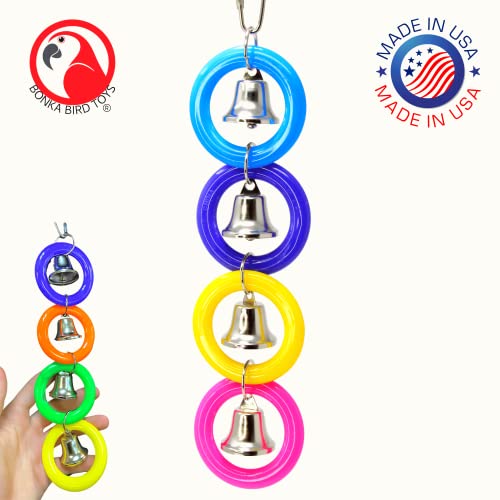 Bonka Bird Toys 945 4 Ring A Ding Bird Toy African Grey Budgie Parakeet Cockatiel Lovebird Cage Parrot Toys #TOP15