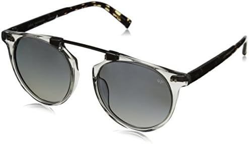 John Varvatos Men's V602 Polarized Round Sunglasses, Grey Crystal UF, 52 mm