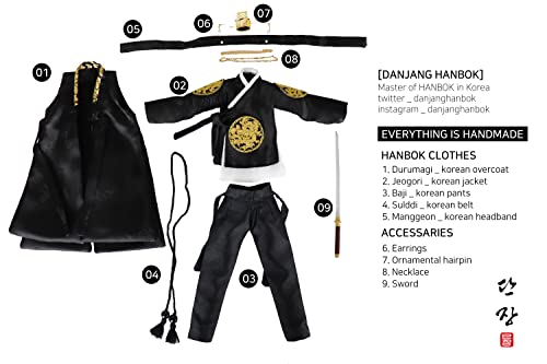 Danjang Hanbok – Daechwita Clothes, Korean Traditional Premium Clothes Limited Edition For Mattel Fashion Dolls : Craftsmen's Handmade – High-Quality Fabric - Collectible K Pop Merchandise #TOP1
