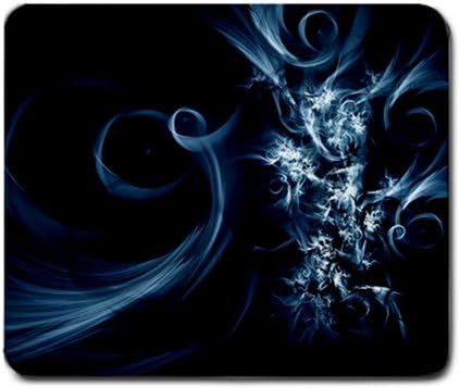Dark Blue White Swirl Art Mouse Pad