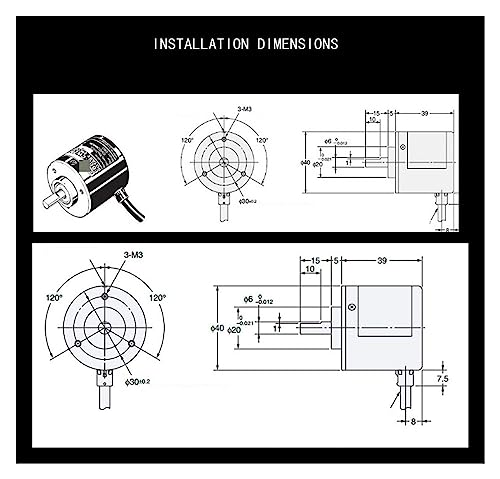 Encodeur rotatif optique incremental E6B2-CWZ3E 3600P/R avec sortie NPN
