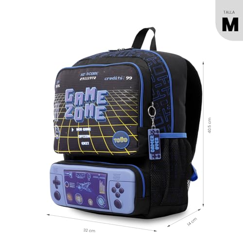 Mochila resistente TOTTO Vortex M estampada en negro con capacidad de 18 litros 3