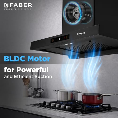Image of Faber Atom 75cm 1500m /hr BLDC Autoclean Filterless T-Shape Chimney|Built In Oil Collector|Touch & Gesture Control|8Yr Motor,2Yr Comprehensive Warranty by Faber | Hood ATOM BLDC TC FL HC SC BK IN 75