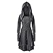 Produktbild Alwayswin Damen Mittelalterliches Kleid Vintage Kleid mit Kapuze Schnüren Sich Oben Langer Kleid Pullover Mantel Langarm Einfarbig Kleid Halloween Kostüm Hoher Niedriger Verband Kleid