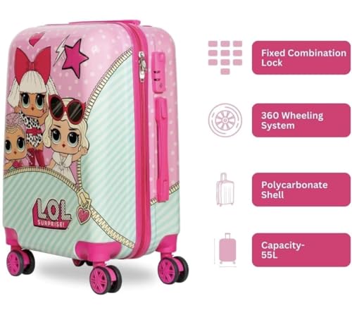 Image of ADSON Abs Kids Trolley 360 Rotating Luggage 360 Degree Wheels Non-Breakable 16 Inch Kids Hardsided Suitcase with 4 Wheels, 360 Degree Wheel Travel Trolley Bag (Design 11)
