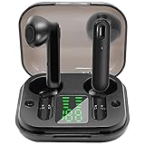 Vealvion Wireless Bluetooth 5.0 Earbuds Premium Sound Quality Clear Calls Punchy Bass Headphones 25H IPX5 Waterproof Sweatproof Earphones for Sports Power Display Charging Case