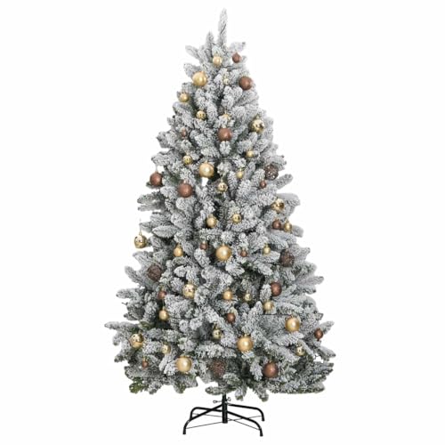 Árbol de Navidad Artificial sin Enredos de Cables con 300 Luces y Bolas 5