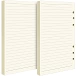 FANDAMEI 2 Packs A5 Refills Ruled Lined Paper - 90 Sheets for Diary, 8.3 x 5.6 Inch Loose-Leaf Refillable Planner Inserts, Lined Paper for Class Meeting Records