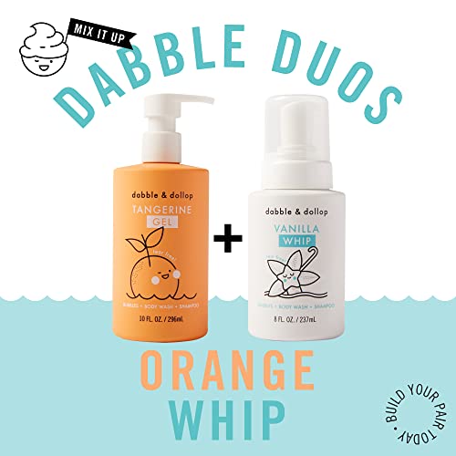 Dabble & Dollop Tangerine Gel + Vanilla Whip - 3-In-1 Natural Bubble Bath, Body Wash & Shampoo For Kids, 100% Usa-Made, Paraben & Sulfate Free, Vegan, Gluten-Free, Tear-Free (Pack Of 2) #TOP1