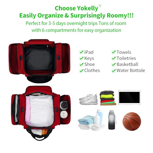 Image of Sports Duffel Bag 20 inch for Travel Gym - Red