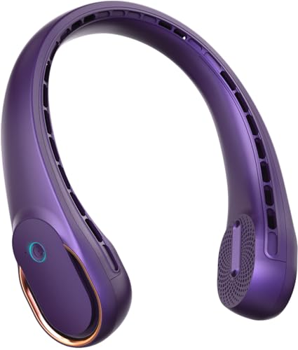 Image of FrSara Neck Fan, Bladeless Neck Fan,Upgraded 5200mAh,Long Endurance,Upgraded air volume,Easier to Use,360 Cooling,No Hair Twisting,Non-Slip Material,Rechargeable,3-Speed