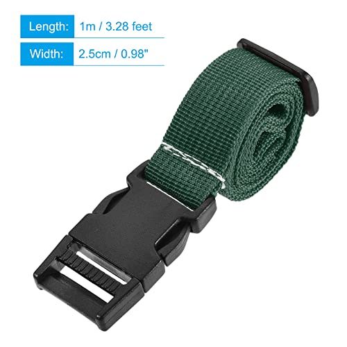 Image of MECCANIXITY Utility Strap with Buckle 1x40 Inch Polyester Quick Release Adjustable Belt for Travel Outdoor Bag Luggage Packing (Light Green)
