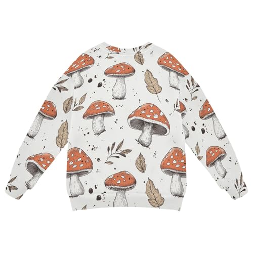 JUNZAN Autumn Mushrooms Retro Little Kids Pullover Hoodie Crewneck Hoodie for Boys Athletic 4T2