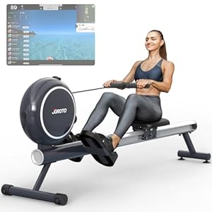 JOROTO Home Roeiapparaat, Magnetische Weerstand, Aluminium Intrekbare Rail, Maximale Capaciteit 140 KG met Bluetooth Functie, Stille Roei Fitness voor Thuisgebruik