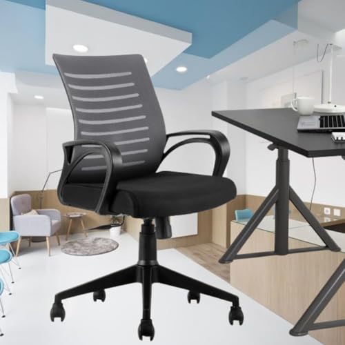 Image of Ergonomic Office Chair with Adjustable Lumbar Support, Breathable Mesh Back, 360 Swivel, Height Adjustable, Reclining Seat - Comfortable and Stylish Desk Chair for Home & Office, 45cm Height