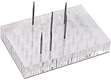 EUROTOOL Lucite Bur and Accessories Block, 40 Holes, 4-1/4 by 3 by 3/4 Inches | HOL-340.0