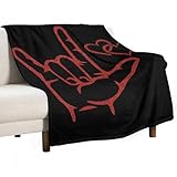 ASL I Love You Sign Language Funny Throw Blankets Soft Flannel Blanket Novelty Printed for Sofa Bed Office Men Women 30'x40'