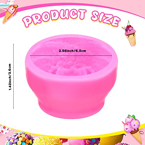 Gerrii 12 Pcs 3D Ice Cream Ball Shape Silicone Molds Reusable Cookie Pastry Molds Pink Soap Candle Clay Mold Plaster Mold For Diy Wedding Cakes Chocolate Dessert And Candle Soap Making #TOP1