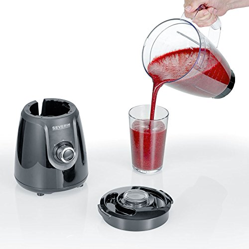 SEVERIN Standmixer mit 1,5 L Mixbehälter aus Tritan, Mixer mit 2 Stufen und Pulse-Funktion, leistungsstarker Küchenmixer mit Edelstahlmesser, 600 W, Schwarz, SM 3707 – Bild 7
