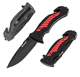 Ganzo G628-RD EDC Folding Pocket Knife Razor Sharp 8Cr14 Blade PP Handle with Clip Outdoor Hunting Fishing Hiking Folder Best Gift for Men (Red)