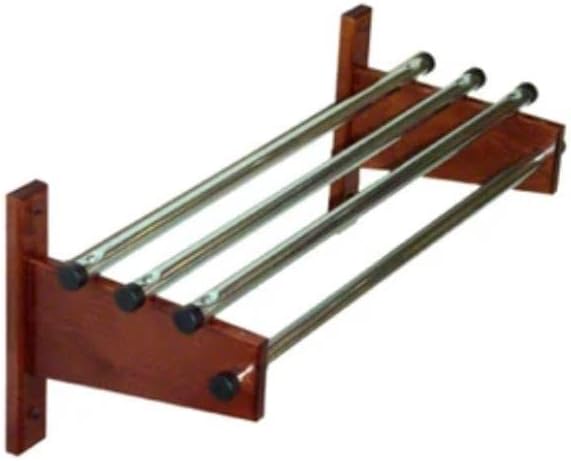 Hat And Coat Rack Wood, With Chrome Bars