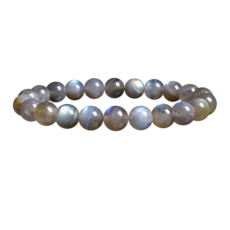 CYDXD Bracelet en Pierre Œil de Chat Naturelle,Perles Rondes en Cristal,Extensible et Réglable, D'Amitié pour Femme,Anniversaire,Yoga,8mm