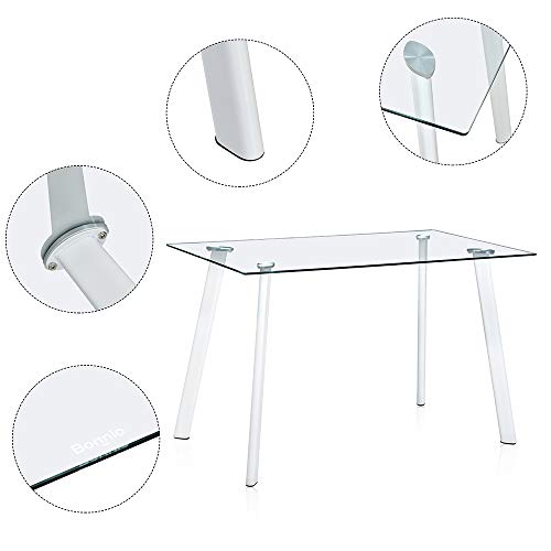 Bonnlo Modern 5-Piece Glass Dining Table Set #TOP22