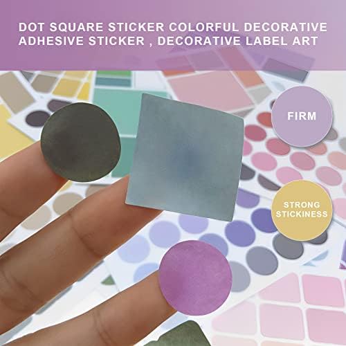 BLMHTWO 16 Sheet Scrapbook Stickers Color Coding Sticker Labels Dots Labels Stickers Square Labels Stickers for Arts DIY Crafts Album Journal Scrapbook Card Gift Wrapping (4 Theme Colors)