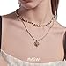 MASW Retro temperament brown beaded collarbone chain fashionable heart-shaped tiger eye stone pendant necklace personality double layer necklace exquisite women's accessories M2730001