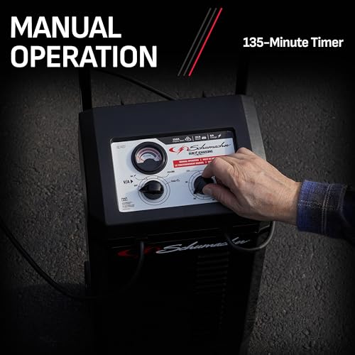 Schumacher Electric Wheeled Manual 6A Car Battery Charger and 150A Engine Starter, 2-in-1 Solution, 25A Boost, for 12V Power Sport, Automotive, and Marine Batteries, SC1437 - Thumbnail 3