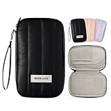 [SFTRADE] 母子手帳セット お薬手帳セット 母子手帳ケース 保険証 パスポートセット 通院セット 診療カード整理 可愛い おしゃれ 2人用 マルチケース 通帳 銀行 多機能 カード 通院 超軽量 ストラップ付き(ブラック)