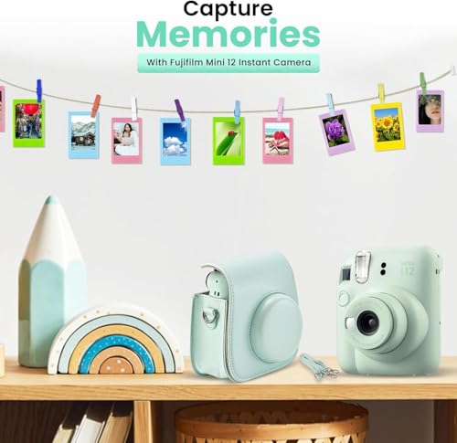 Fujifilm Câmera instantânea Instant Mini 12 + pacote de acessórios BluebirdSales e capa personalizad