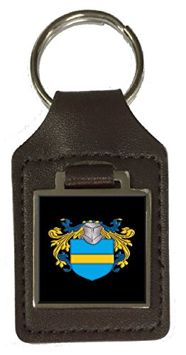 Llavero de piel con diseño de escudo de armas Elliot Heraldry marrón accesorio heráldico