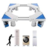 【Geräuschreduzierung und Vibrationsschutz】 Dieser Waschmaschine Sockel Untergestell ist mit schwarzen Vibrationsschutzgummipads ausgestattet, die ein Verrutschen verhindern, die Waschmaschine stabilisieren, Geräusche reduzieren und Vibrationen während des Wasch- und Schleudervorgangs verhindern können