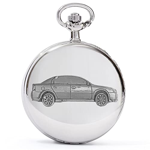 Montre de poche pour homme REFA13 Vectra Berline 3D au style rétro étain