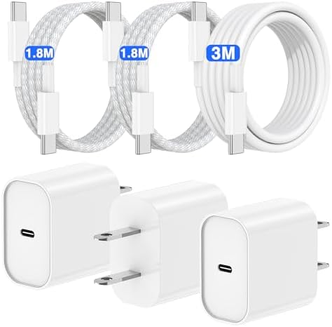 GKW IPad Chrager Fast Charging, USB-C Chrager For New IPad 10th 11th A16/i.Pad Pro/Air/Mini 6th/A17 Pro, 20W Chrage Block & 10ft USB C To C Cable For IPhone 17 16 15