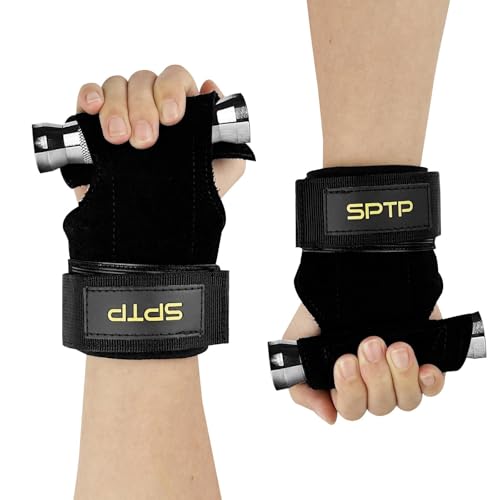 Chiluxendo Negras Muñequeras Gimnasio, Correas Levantamiento de Pesas, Complemento para el Gimnasio, Vendajes de Muñeca de Cuero, Guantes de Peso Muerto para Halterofilia, Entrenamiento, Culturismo