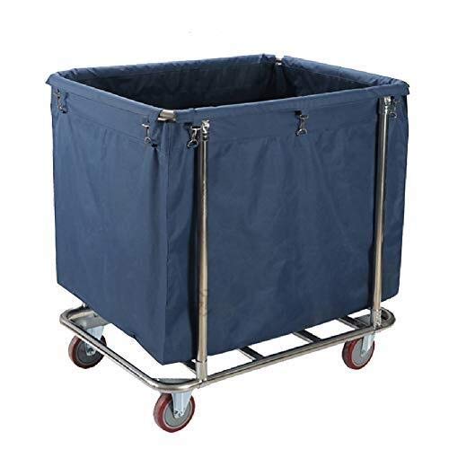 Carrello portabiancheria in Acciaio Inox per riporre i Vestiti, Cesto portabiancheria Resistente con rotelle e Carrello portabiancheria con Sacco
