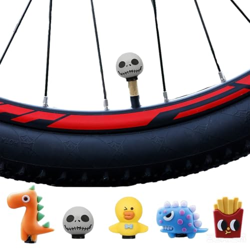 XFSRG 5 Piezas Tapas de Válvula Bicicleta con Figuras Dibujos Animados