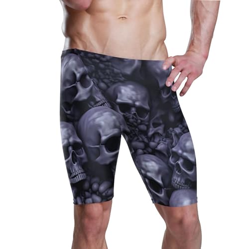 Sugar Skull Skeleton Gothic Mens Swim Jammers Swimsuit XL B0400487