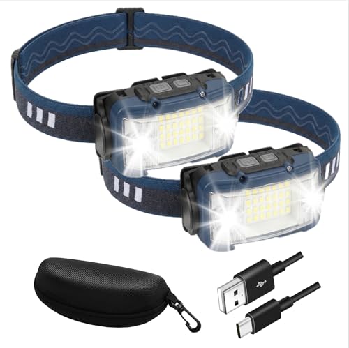 ヘッドライト LED 充電式 ネックライト 17時間点灯 ケース付き 超広角 小型 センサー搭載 防災 防水 キャンプ 登山 釣り 神奈川県発ブランド Cercano (セルカノ) (2, 青色)（Amazon）