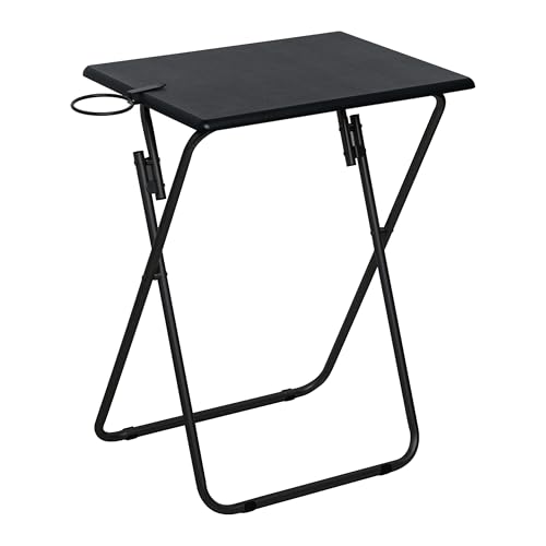 LOFTEY TV Tray Table, Folding TV Dinner Table, Portable TV Tables for Living Room for Eating, Heavy Duty Foldable Side Table for Eating on Couch&Sofa, Black