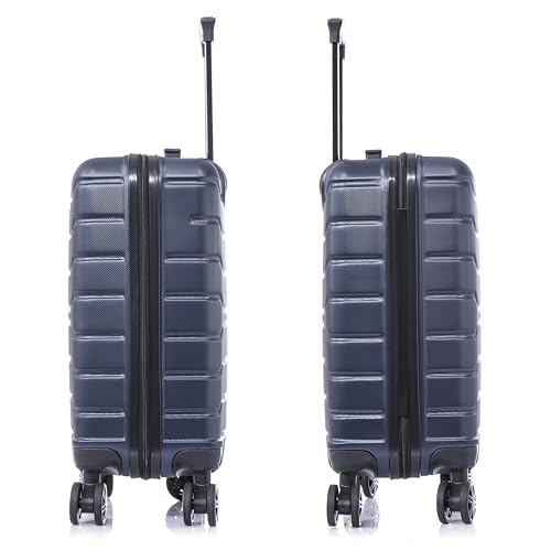 Image of InUSA TREND Luggage with Spinner Wheels | Durable Lightweight Hardshell Suitcase, Travel bag with Handle and Trolley, 20-Inch Carry On Small Luggage | Blue
