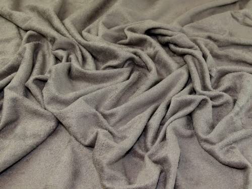 Tissu éponge bambou taupe au mètre absorbant pour couture zéro déchet