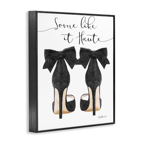 Image of Stupell Industries Some Like It Haute Black Pumps Heels Black framed,16x20