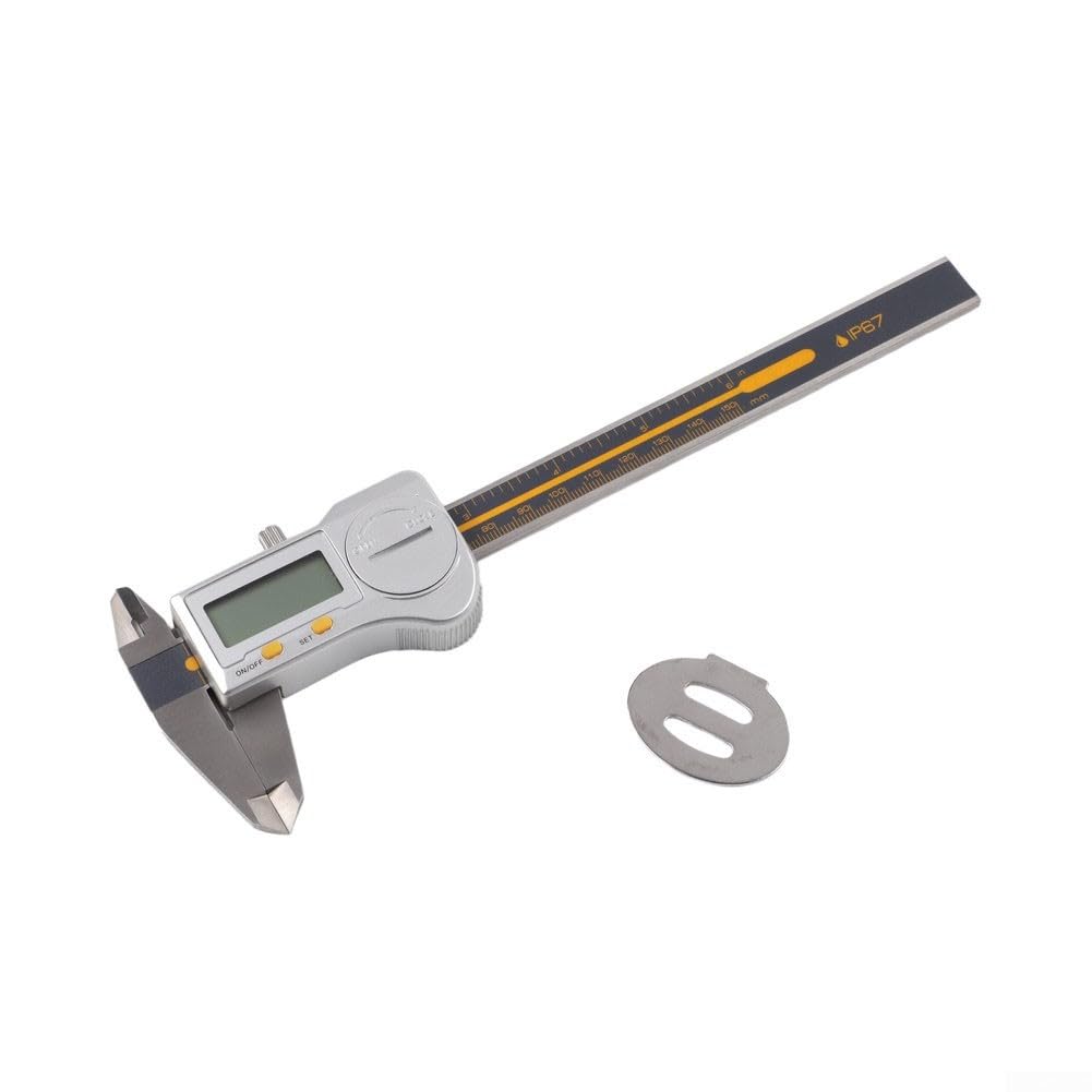 Calibro digitale impermeabile IP67, Vernier industriale in acciaio inossidabile con risoluzione di 0,01 mm, ampio display a LED, conversione mm/pollici per esterno interno